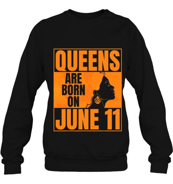 Queens Are Born On June 11Th Bday Print June 11 Birthday