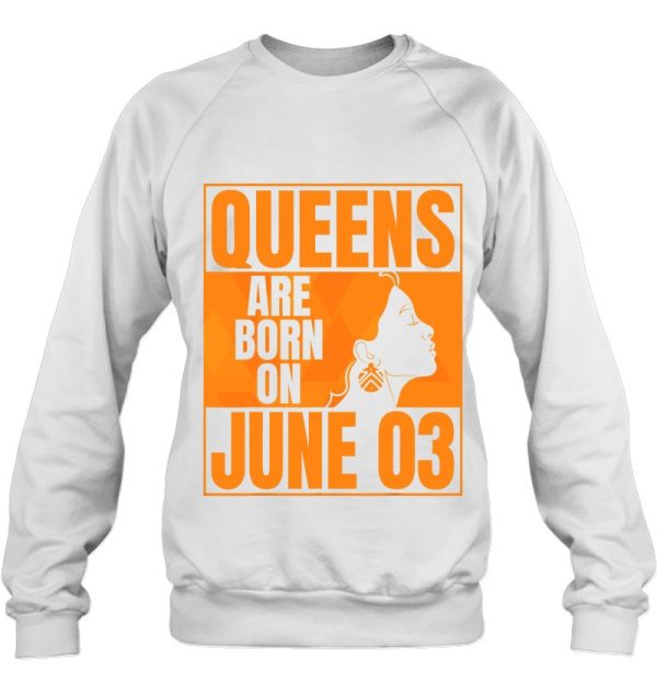 Queens Are Born On June 3Rd Bday Print Queen June 3 Birthday