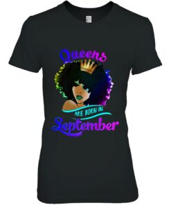 Queens Born September Shirt Black Girl Virgo Libra Birthday 2