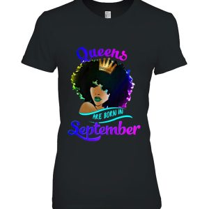 Queens Born September Shirt Black Girl Virgo Libra Birthday