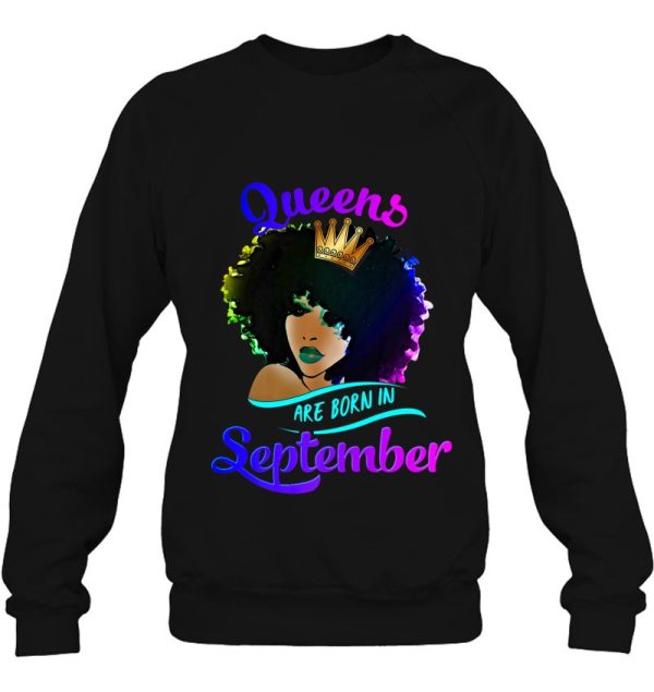 Queens Born September Shirt Black Girl Virgo Libra Birthday