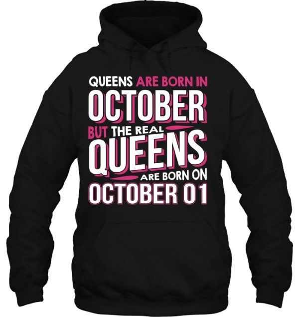 Real Queens Are Born On October 01 1St Birthday Gift