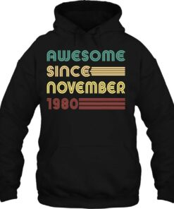 Retro 90S Awesome Since November 1980 Shirt 42Nd Birthday 2 Retro 90S Awesome Since November 1980 Shirt 42Nd Birthday 3