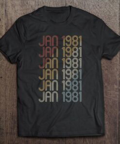 Retro Jan 1981 Pattern Vintage January 1981 Birthday Gift 1