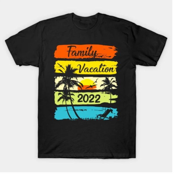 Retro Trip Family Vacation 2022 Vintage Matching Beach T-Shirt