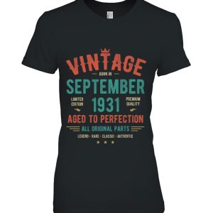 September 1931 Birthday Shirt Retro Vintage 92Nd Birthday