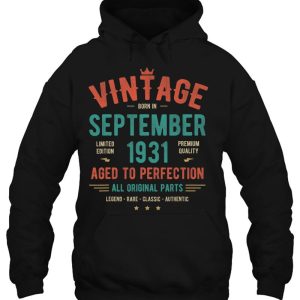 September 1931 Birthday Shirt Retro Vintage 92Nd Birthday 3