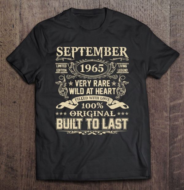 September 1965 Shirt 57 Years Old 57Th Birthday Gifts