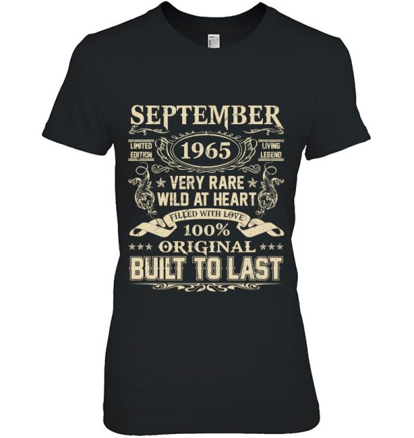 September 1965 Shirt 57 Years Old 57Th Birthday Gifts