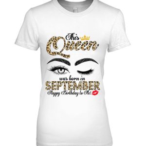 This Queen Was Born In September Leopard Women Girls Ladies