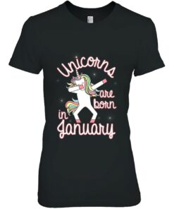 Unicorns Are Born In January Tshirt Dabbing Birthday 2