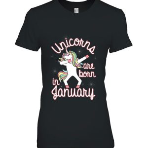 Unicorns Are Born In January Tshirt Dabbing Birthday