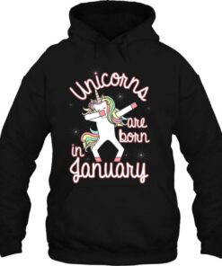 Unicorns Are Born In January Tshirt Dabbing Birthday 3