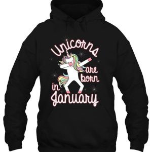 Unicorns Are Born In January Tshirt Dabbing Birthday 3