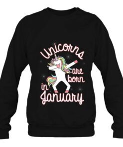 Unicorns Are Born In January Tshirt Dabbing Birthday 4