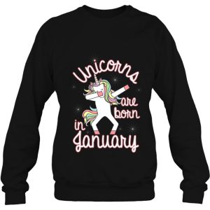 Unicorns Are Born In January Tshirt Dabbing Birthday 4