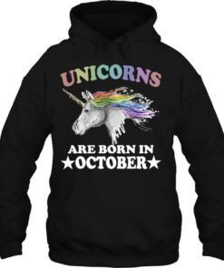 Unicorns Are Born In October Birthday Gift 3