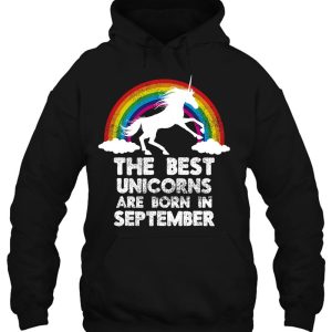 Unicorns Are Born In September Birthday Tshirt Rainbow Gift 3