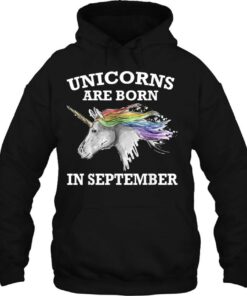 Unicorns Are Born In September Shirt Birthday Gift 3