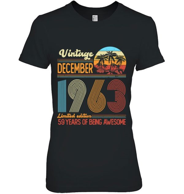 Vintage 1963 Limited Edition December 59Th Birthday Gifts