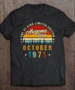 Vintage 1971 Awesome Since October 1971 Limited Edition 51 Retro 1