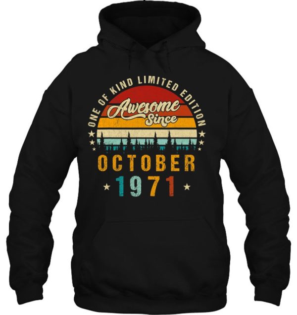 Vintage 1971 Awesome Since October 1971 Limited Edition 51 Retro