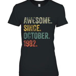 Vintage 1982 40Th Birthday Awesome Since October 1982 Birthday