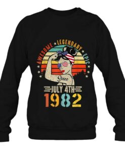 Vintage 1982 Girl 4Th Fourth Of July 40Th Birthday Women 4