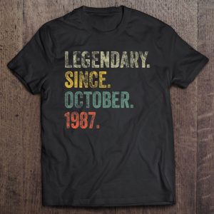 Vintage 1987 35Th Birthday Legendary Since October 1987 Years