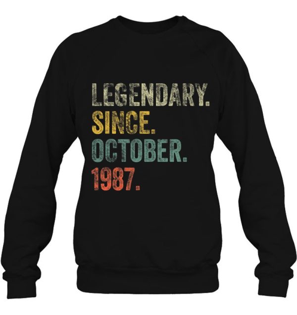Vintage 1987 35Th Birthday Legendary Since October 1987 Years