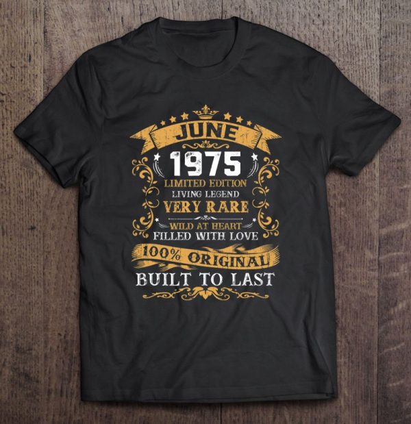 Vintage 46Th Birthday June 1975 Shirt 46 Years Old