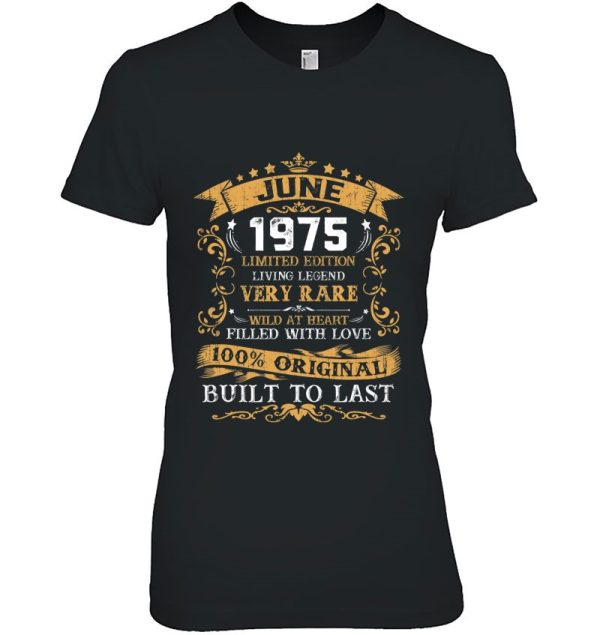 Vintage 46Th Birthday June 1975 Shirt 46 Years Old