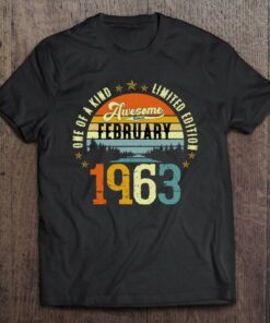 Vintage 60Th Birthday Awesome Since February 1963 Birthday 1