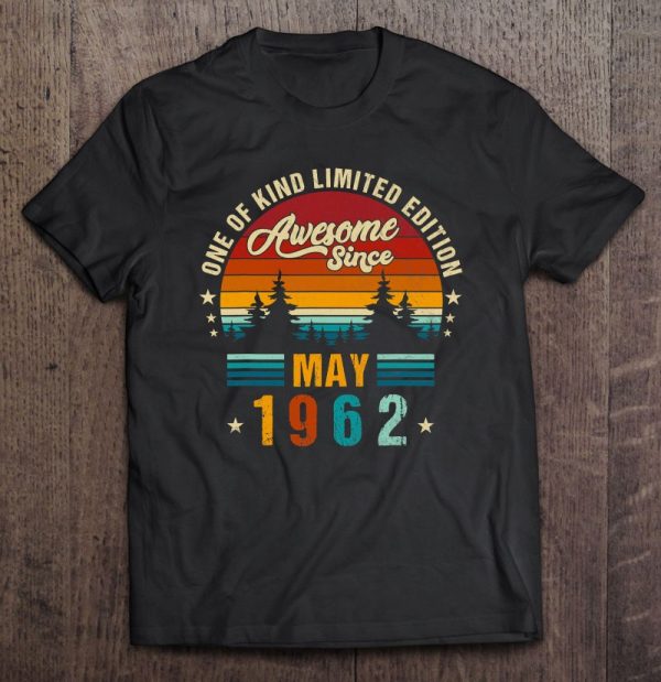 Vintage 61St Birthday Awesome Since May 1962 Birthday Gift