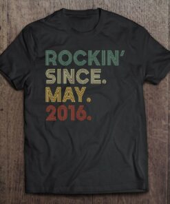 Vintage 6Th Birthday Rockin Since May 2016 6 Years Old 1