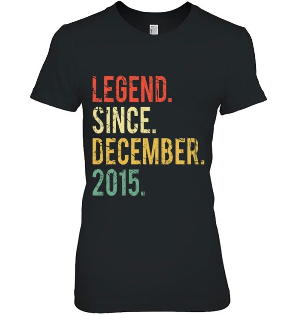 Vintage 7 Years Old Shirt Gift- Legend Since December 2015 Birthday