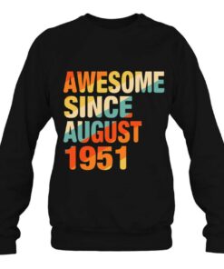 Vintage 71St Birthday Awesome Since August 1951 71 Years Old 4