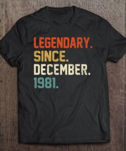 Vintage Legendary Since December 1981 41St Birthday Retro 1