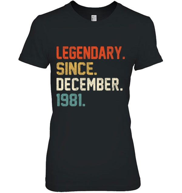 Vintage Legendary Since December 1981 41St Birthday Retro