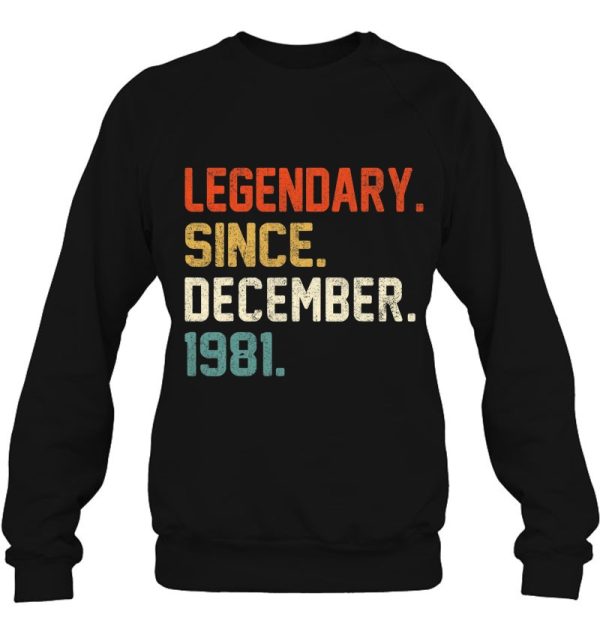 Vintage Legendary Since December 1981 41St Birthday Retro