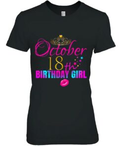 Women Girly Cute October 18Th Birthday Girl Shirt Gift 1 Women Girly Cute October 18Th Birthday Girl Shirt Gift 2