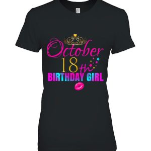 Women Girly Cute October 18Th Birthday Girl Shirt Gift