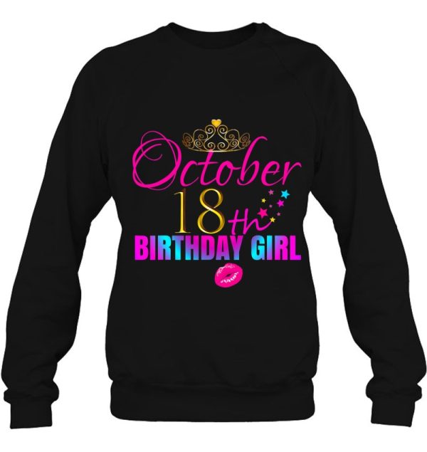 Women Girly Cute October 18Th Birthday Girl Shirt Gift