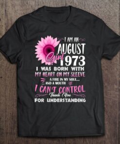 Womens August Girl 1973 Shirt 49Th Birthday Gift 49 Years Old 1