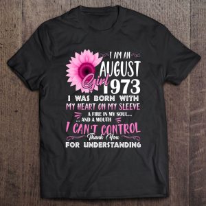 Womens August Girl 1973 Shirt 49Th Birthday Gift 49 Years Old 1