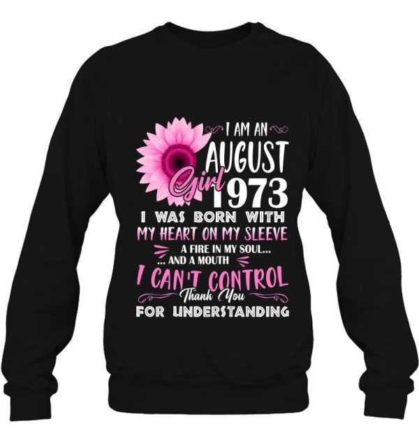 Womens August Girl 1973 Shirt 49Th Birthday Gift 49 Years Old