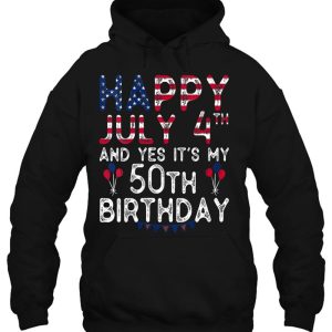 Womens Happy 4 July And Yes Its My 50Th Birthday Since July 1972 V Neck 3