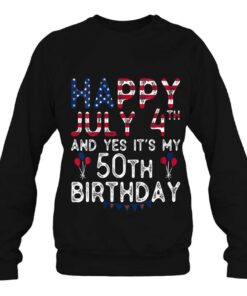 Womens Happy 4 July And Yes Its My 50Th Birthday Since July 1972 V Neck 4