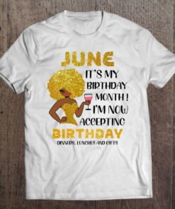 Womens Its My Birthday Saying Black Women June 1