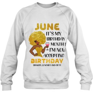 Womens Its My Birthday Saying Black Women June 4